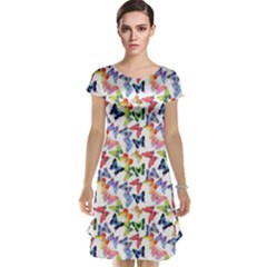 Multicolored Butterflies Cap Sleeve Nightdress