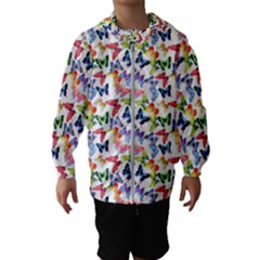 Multicolored Butterflies Kids  Hooded Windbreaker