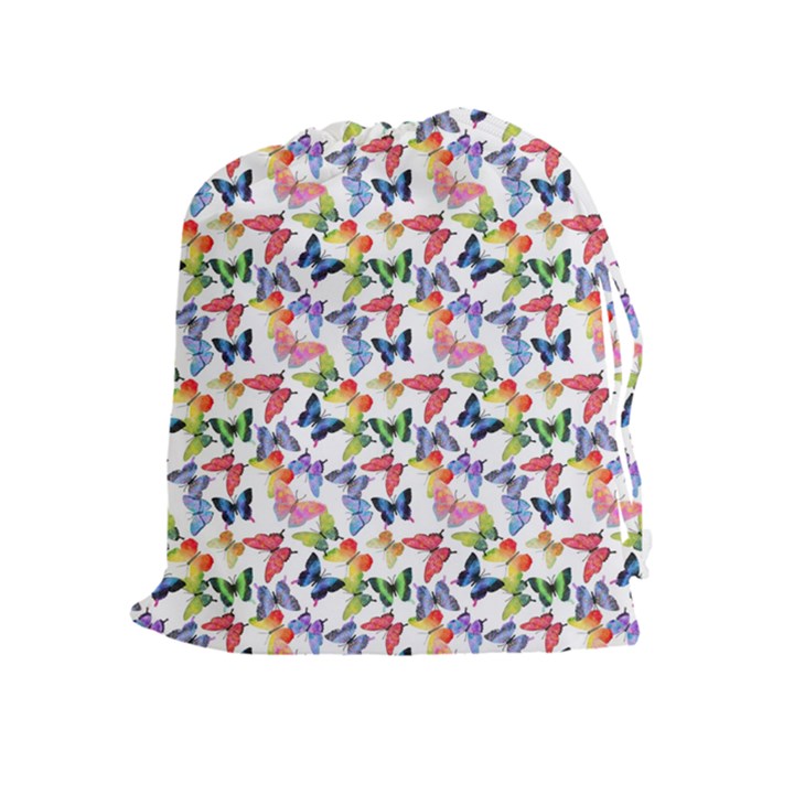 Multicolored Butterflies Drawstring Pouch (XL)