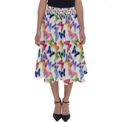 Multicolored Butterflies Perfect Length Midi Skirt