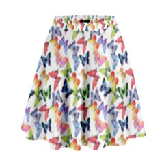 Multicolored Butterflies High Waist Skirt