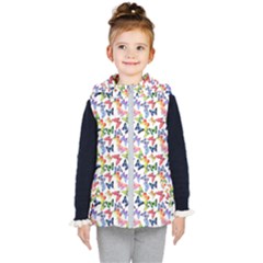 Multicolored Butterflies Kids  Hooded Puffer Vest