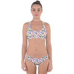 Multicolored Butterflies Cross Back Hipster Bikini Set