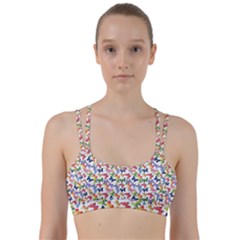 Multicolored Butterflies Line Them Up Sports Bra by SychEva