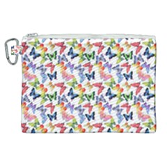 Multicolored Butterflies Canvas Cosmetic Bag (xl) by SychEva