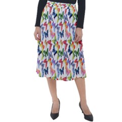 Multicolored Butterflies Classic Velour Midi Skirt 