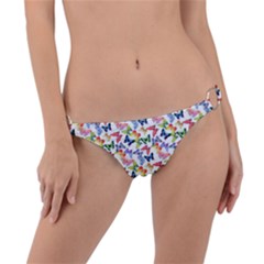 Multicolored Butterflies Ring Detail Bikini Bottom