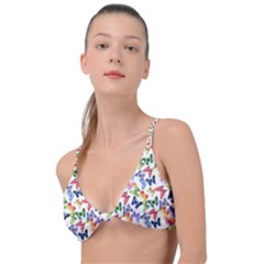 Multicolored Butterflies Knot Up Bikini Top