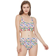 Multicolored Butterflies Frilly Bikini Set