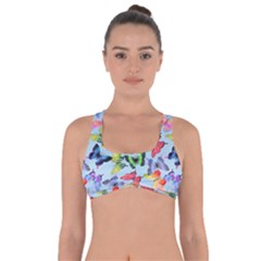 Watercolor Butterflies Got No Strings Sports Bra by SychEva