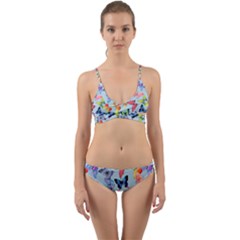 Watercolor Butterflies Wrap Around Bikini Set by SychEva