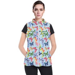 Watercolor Butterflies Women s Puffer Vest