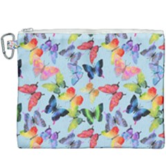 Watercolor Butterflies Canvas Cosmetic Bag (xxxl) by SychEva