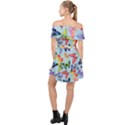 Watercolor Butterflies Off Shoulder Chiffon Dress View2