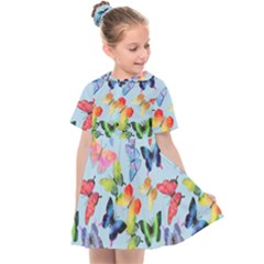 Watercolor Butterflies Kids  Sailor Dress by SychEva