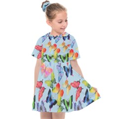 Watercolor Butterflies Kids  Sailor Dress