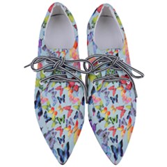 Watercolor Butterflies Pointed Oxford Shoes by SychEva