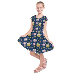 Autumn Pumpkins Kids  Short Sleeve Dress by SychEva