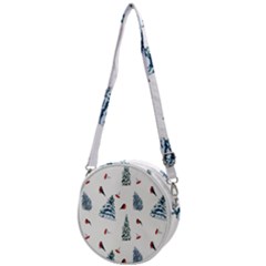 Christmas Trees And Bullfinches Crossbody Circle Bag by SychEva