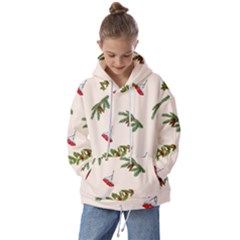 Rowan Branches And Spruce Branches Kids  Oversized Hoodie by SychEva