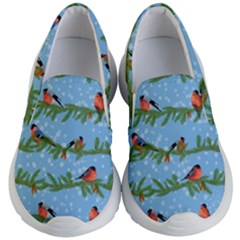 Bullfinches On Spruce Branches Kids Lightweight Slip Ons by SychEva