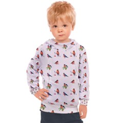 Bullfinches Sit On Branches Kids  Hooded Pullover by SychEva