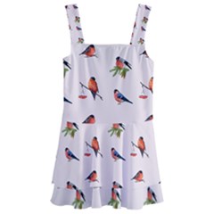 Bullfinches Sit On Branches Kids  Layered Skirt Swimsuit by SychEva