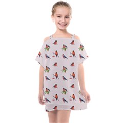 Bullfinches Sit On Branches Kids  One Piece Chiffon Dress by SychEva