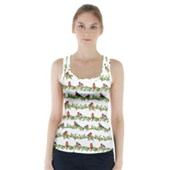 Bullfinches On The Branches Racer Back Sports Top by SychEva