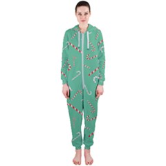 Sweet Christmas Candy Hooded Jumpsuit (ladies)  by SychEva