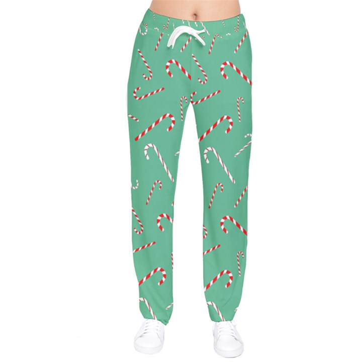 Sweet Christmas Candy Women velvet Drawstring Pants