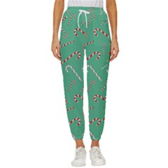 Sweet Christmas Candy Cropped Drawstring Pants by SychEva