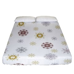 Magic Snowflakes Fitted Sheet (Queen Size)