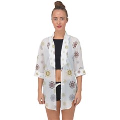 Magic Snowflakes Open Front Chiffon Kimono