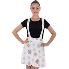 Magic Snowflakes Velvet Suspender Skater Skirt