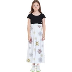 Magic Snowflakes Kids  Flared Maxi Skirt