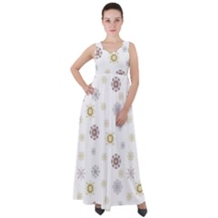 Magic Snowflakes Empire Waist Velour Maxi Dress