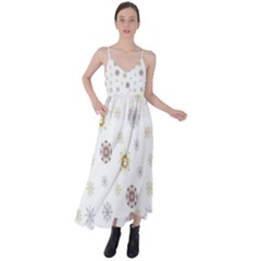 Magic Snowflakes Tie Back Maxi Dress by SychEva