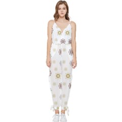 Magic Snowflakes Sleeveless Tie Ankle Jumpsuit by SychEva