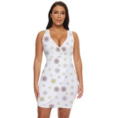 Magic Snowflakes Draped Bodycon Dress