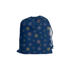 Magic Snowflakes Drawstring Pouch (medium) by SychEva