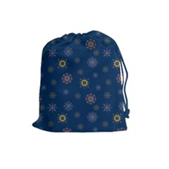 Magic Snowflakes Drawstring Pouch (large) by SychEva