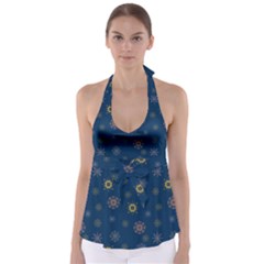 Magic Snowflakes Babydoll Tankini Top by SychEva