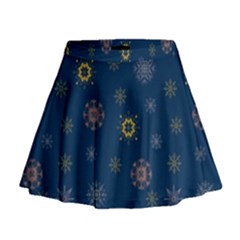 Magic Snowflakes Mini Flare Skirt by SychEva