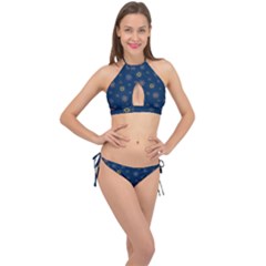 Magic Snowflakes Cross Front Halter Bikini Set by SychEva