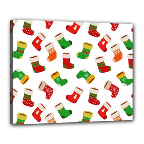 Christmas Socks  Canvas 20  X 16  (stretched) by SychEva