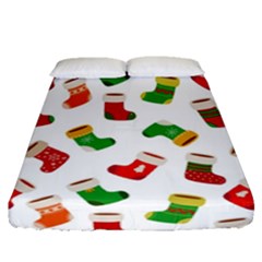 Christmas Socks  Fitted Sheet (queen Size) by SychEva