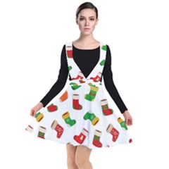 Christmas Socks  Plunge Pinafore Dress by SychEva