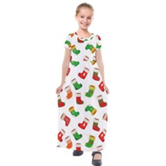 Christmas Socks  Kids  Short Sleeve Maxi Dress by SychEva