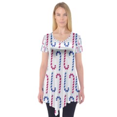 Christmas Candy Short Sleeve Tunic  by SychEva